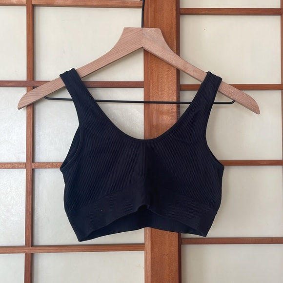 aerie | black ribbed bralette S - Picture 2 of 3